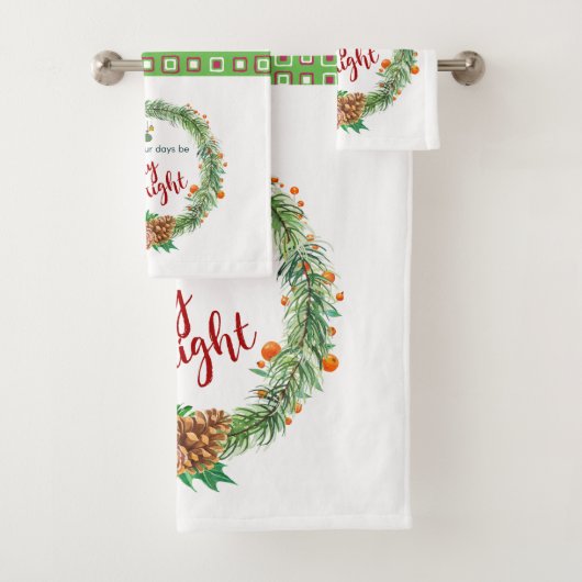 Vrolijk en helder kerstfeest bad handdoek (Insitu)