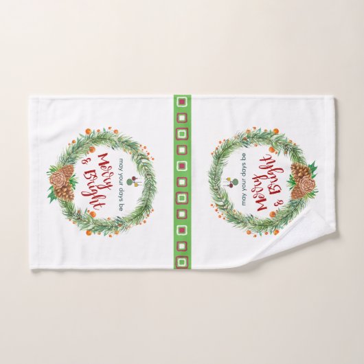 Vrolijk en helder kerstfeest bad handdoek (Handdoek)