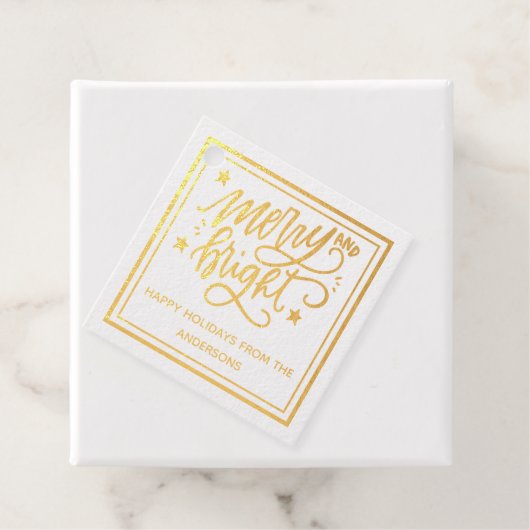 Vrolijk en helder kerstfeest bedankjes labels (Met doos)