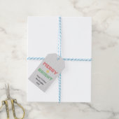 Vrolijk en helder kerstfeest cadeaulabel (Met Touw)