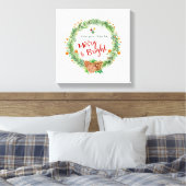 Vrolijk en helder kerstfeest canvas afdruk (Insitu (Slaapkamer))
