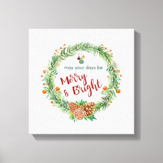 Vrolijk en helder kerstfeest canvas afdruk (Voorkant)