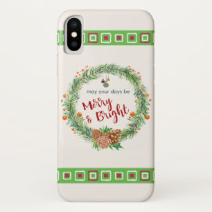Vrolijk en helder kerstfeest iPhone x hoesje