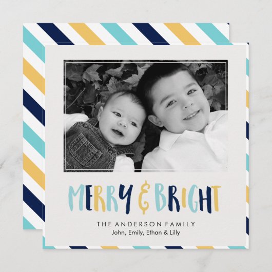 Vrolijk en helder kerstfeest feestdagenkaart (Voorkant / Achterkant)