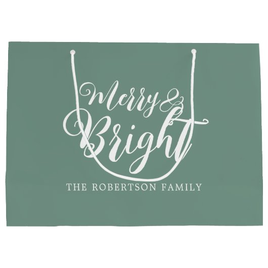 Vrolijk en helder kerstfeest groot cadeauzakje (Achterkant)