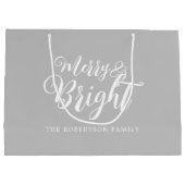 Vrolijk en helder kerstfeest groot cadeauzakje (Achterkant)