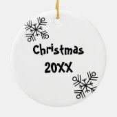 Vrolijk en helder kerstfeest keramisch ornament (Achterkant)