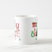 Vrolijk en helder kerstfeest koffiemok (Center)