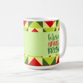 Vrolijk en helder kerstfeest koffiemok (Voorkant rechts)