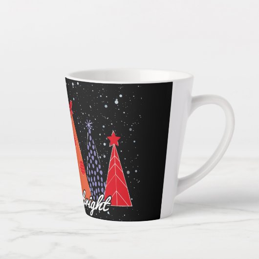 Vrolijk en helder kerstfeest latte mok (Rechts)