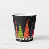Vrolijk en helder kerstfeest latte mok (Voorkant)