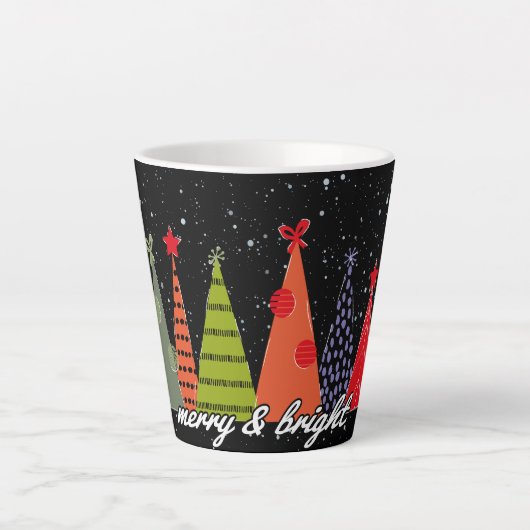 Vrolijk en helder kerstfeest latte mok (Voorkant)