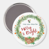 Vrolijk en helder kerstfeest magneet (Voorkant / Achterkant)