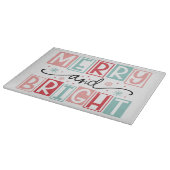 Vrolijk en helder kerstfeest snijplank (Hoek)