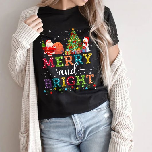 Vrolijk en helder kerstfeest t-shirt