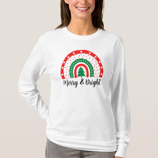 Vrolijk en helder kerstfeest T-shirt (Voorkant)