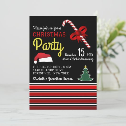 Vrolijk en helder, Kerstfeest uitnodiging (Staand voorkant)