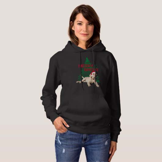 Vrolijk en helder kerstlab hoodie (Voorkant volledig)