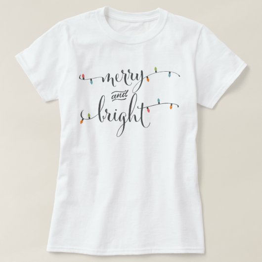 Vrolijk en helder kerstlicht t-shirt (Design voorkant)