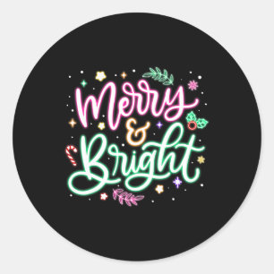 Vrolijk en helder Kerstmis Grappig Familie Chris Ronde Sticker