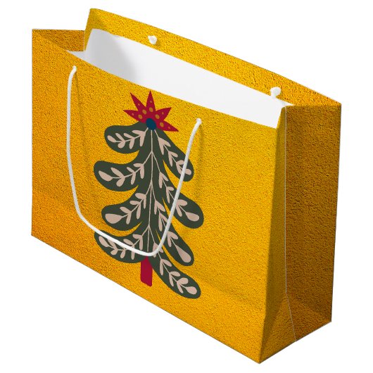 Vrolijk en helder Kerstmis Groot Cadeauzakje (Voorkant Gekanteld)