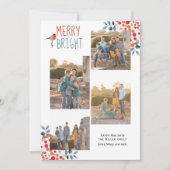 Vrolijk en Helder Kerstmis vier foto collage kaart (Voorkant)