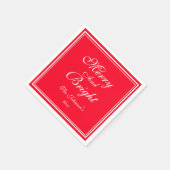 Vrolijk en helder kerstnaam vakantiepapier servet (Hoek)