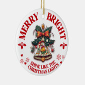 Vrolijk en helder kerstornament - Bell Keramisch Ornament (Rechts)