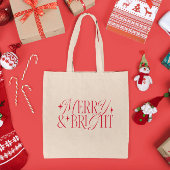 Vrolijk en helder kerstriten tote bag