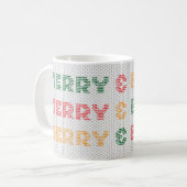 Vrolijk en helder kersttrui koffiemok (Voorkant links)