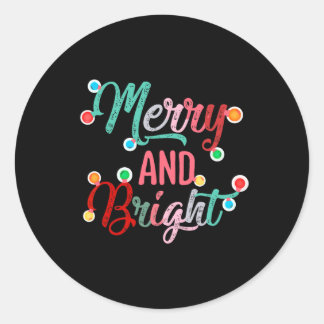 Vrolijk en helder kerstverlichting Xmas familie Ronde Sticker