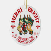 Vrolijk en helder kerstversiering - 3 keramisch ornament (Rechts)