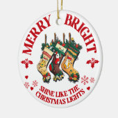 Vrolijk en helder kerstversiering - 3 keramisch ornament (Links)