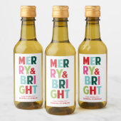 Vrolijk en helder kleurrijk Mini Wijnflesje Label Wijn Etiket (Flessen)