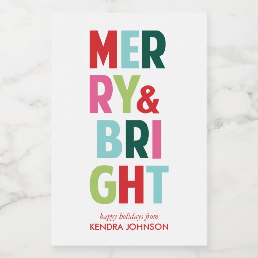 Vrolijk en helder kleurrijk Mini Wijnflesje Label Wijn Etiket (Enkel label)