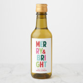 Vrolijk en helder kleurrijk Mini Wijnflesje Label Wijn Etiket (Voorkant)