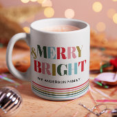 Vrolijk en helder kleurrijk Retro Family Gift Tweekleurige Koffiemok