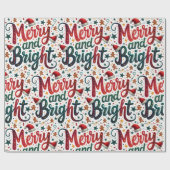 Vrolijk en helder kleurrijke feestelijke retrotypo cadeaupapier (Vlak)