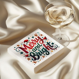 Vrolijk en helder kleurrijke feestelijke retrotypo servet