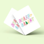 Vrolijk en helder kleurrijke kerstboom feestelijk pokerkaarten