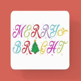 Vrolijk en helder kleurrijke kerstboom feestelijk vierkante kartonnen onderzetter