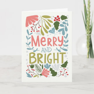 Vrolijk en helder met Kerst botanicals Kaart
