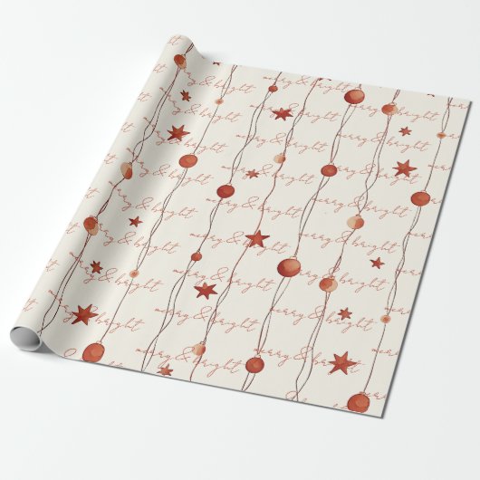 Vrolijk en helder minimalistisch hangende Ornament Cadeaupapier (Uitgerold)