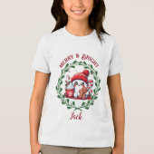 Vrolijk en helder Modern Kerst T-shirt (Voorkant)
