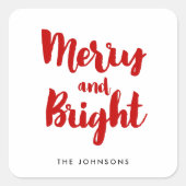 Vrolijk en helder modern rood en wit vierkante sticker (Voorkant)