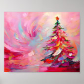 Vrolijk en helder moderne Abstracte kerstboom Poster (Voorkant)
