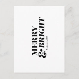Vrolijk en helder moderne kersttypografie briefkaart