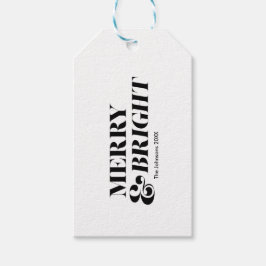 Vrolijk en helder moderne kersttypografie cadeaulabel