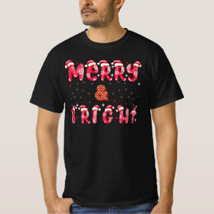 Vrolijk en helder moderne kerstvakantie zwart t-shirt