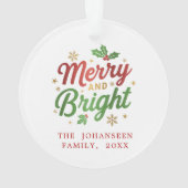 Vrolijk en helder moderne Retro Kerstmis Typografi Ornament (achterkant)